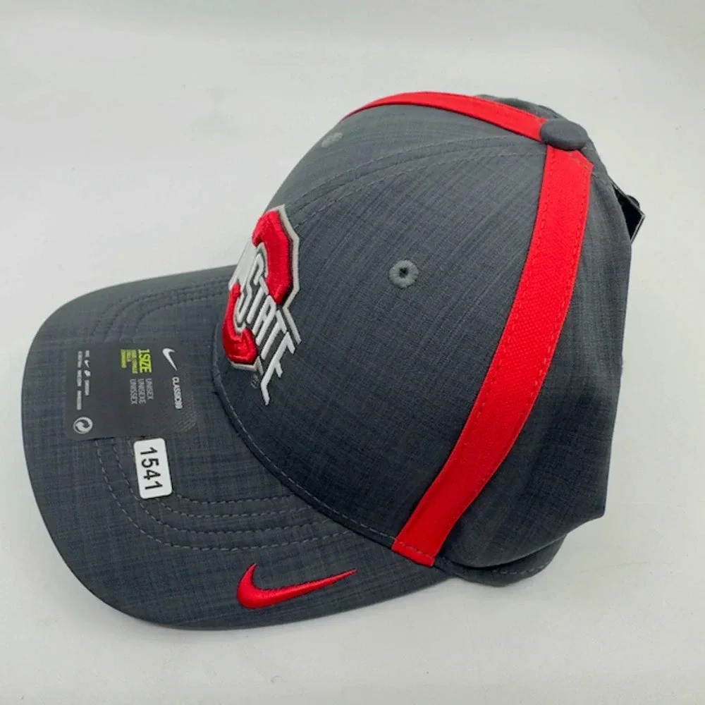 Nike Dri-Fit Classic99 Unisex Ohio State Buckeyes Team Logo Swoosh Black Red - Picture 3 of 5